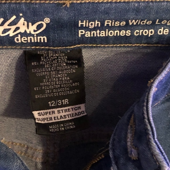 Mossimo Supply  & Co size 12 high rise wide leg cropped at ankle jeans stretch - Picture 7 of 14